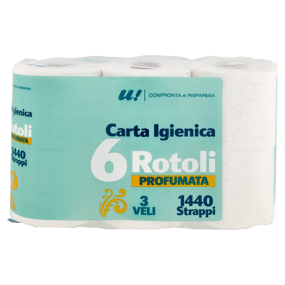 6 Rotoli Carta Igienica Profumata 3 Veli U! Confronta e Risparmia